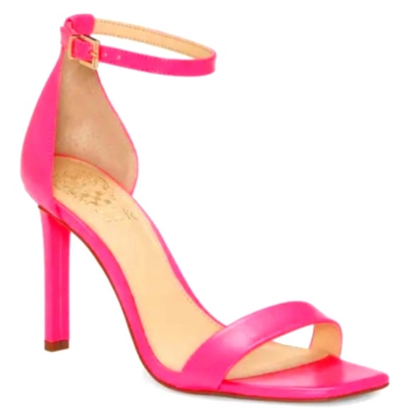 NWOB Vince Camuto Lauralie Hot Neon Pink 3.5” Ankle Strap Stilettos Size 6 - Picture 14 of 14